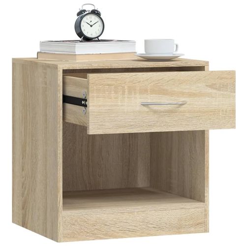 Tables De Nuit 2 Pièces Avec Tiroir Pour Chambre Principale Gain De Place Paire Couleur Chêne