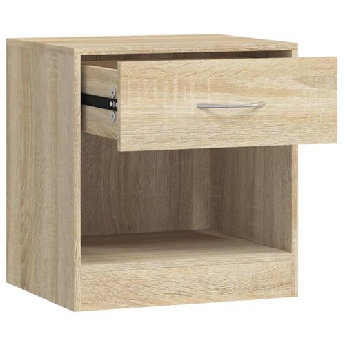 Tables De Nuit 2 Pièces Avec Tiroir Pour Chambre Principale Gain De Place Paire Couleur Chêne