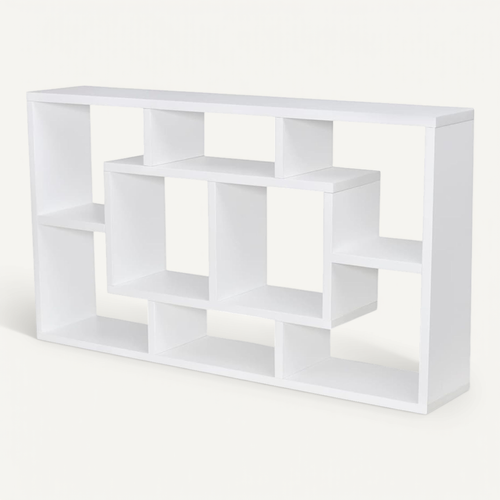 étagère Murale D'affichage 8 Compartiments Blanc