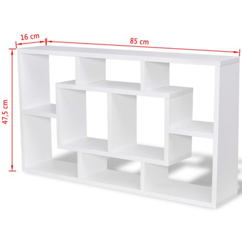 étagère Murale D'affichage 8 Compartiments Blanc