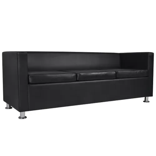 Jeu De Canapé À 2 Places Et À 3 Places Cuir Synthétique Noir