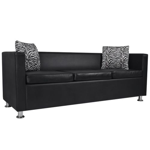 Jeu De Canapé À 2 Places Et À 3 Places Et Fauteuil Noir
