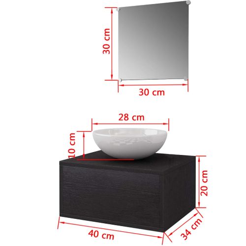 Meuble-Vasque Noir + Miroir