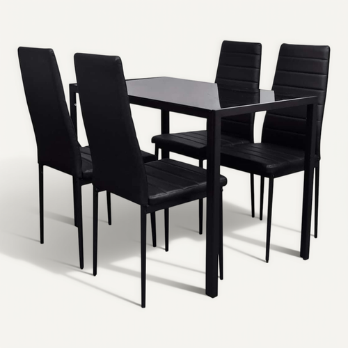Ensemble De Table Pour Salle À Manger Cinq Pièces Noir