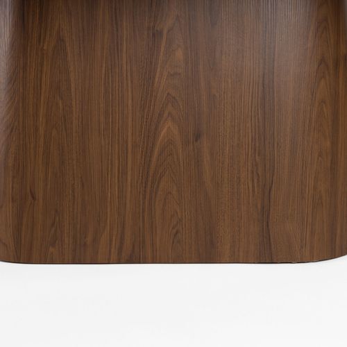 Table à Manger 8 Personnes Ovale En Pierre Et Bois - Bois Foncé