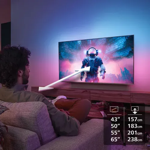 Téléviseur 4K QLED 50'' 126 cm PHILIPS 50PUS8500 vue d'ambiance 1