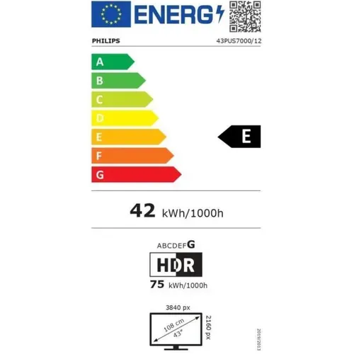 43pus7000 - TV LED 43 (108 Cm) - 4k Uhd 3840x2160 - Hdr10+ - Smart TV - 3xhdmi