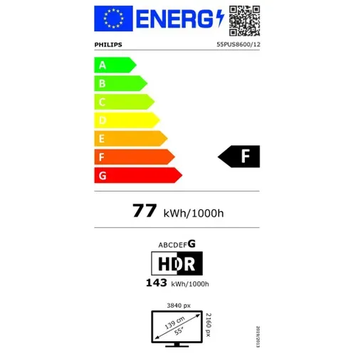 Téléviseur 4K QLED 55'' 139 cm PHILIPS 55PUS8600/12