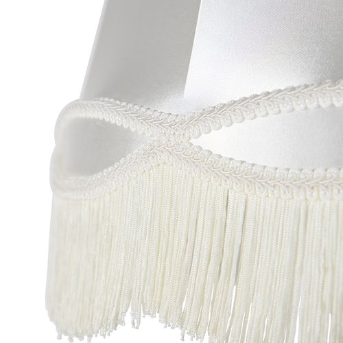 Abat-jour En Soie Crème Style Victorien Downton Abbey - Fait Main, Franges Et Glands