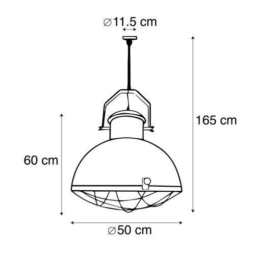 Lampe Suspendue Engine Rouille Et Or à L'intérieur