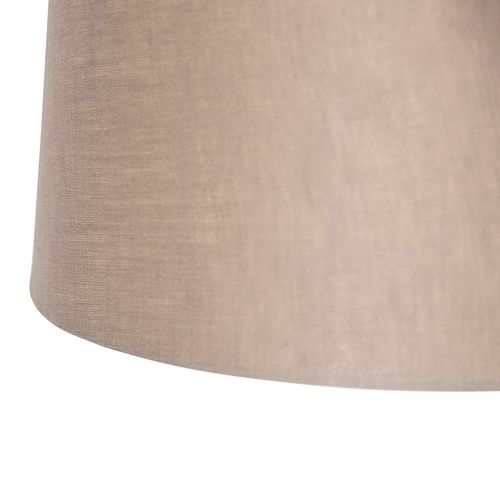 Suspension Japandi beige avec abat-jour en tissu 6 lumières - Yente