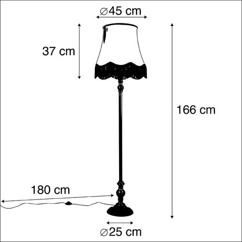 Lampadaire Noir Avec Abat-jour Granny Doré - Classico