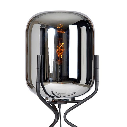 Lampadaire Design Noir Avec Verre Fumé - Bliss