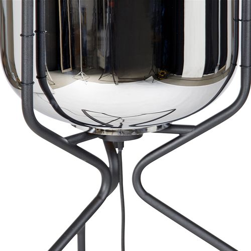 Lampadaire Design Noir Avec Verre Fumé - Bliss