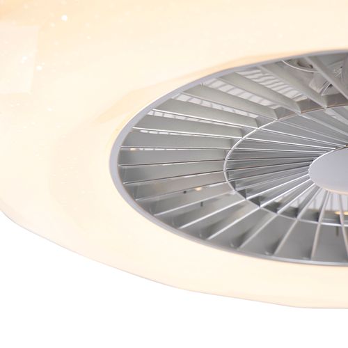 Ventilateur De Plafond Argenté Avec LED à Effet étoile, Dimmable - Clima