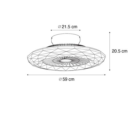 Ventilateur De Plafond Argenté Avec LED à Effet étoile, Dimmable - Clima