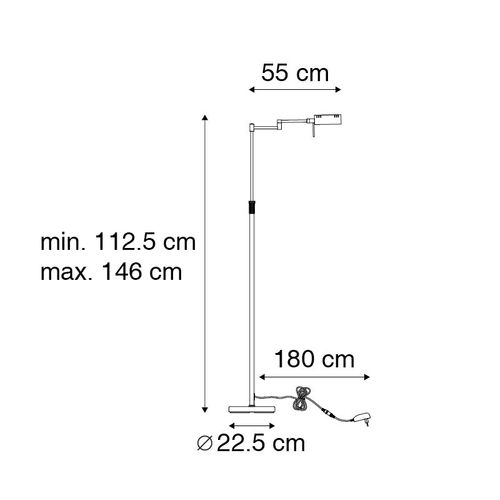 Lampadaire Design En Acier Avec LED Et Variateur Tactile - Notia