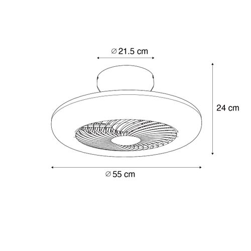 Ventilateur De Plafond Noir Avec LED Et Télécommande - Clima
