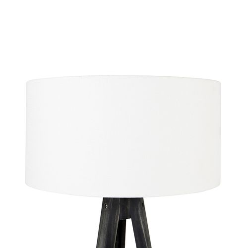 Lampadaire Trépied Noir Avec Abat-jour Blanc 50 Cm - Tripod Classic