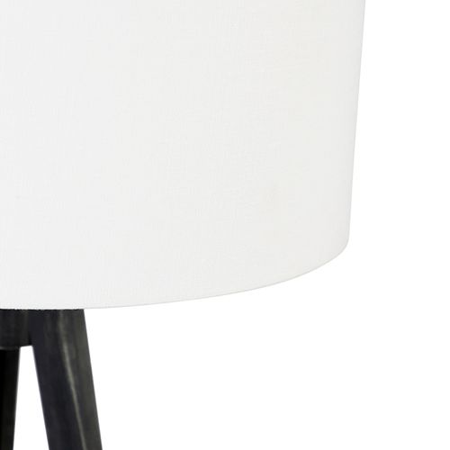 Lampadaire Trépied Noir Avec Abat-jour Blanc 50 Cm - Tripod Classic