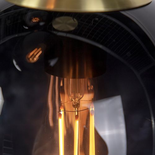 Suspension Salon, Art Déco, Moderne, Trois Boules De Verre Noir Ensemble, Coin Salon