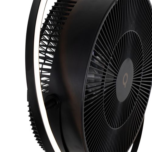 Ventilateur Sur Pied Trépied Noir Avec LED 3 Niveaux De Luminosité Réglable - Marleen