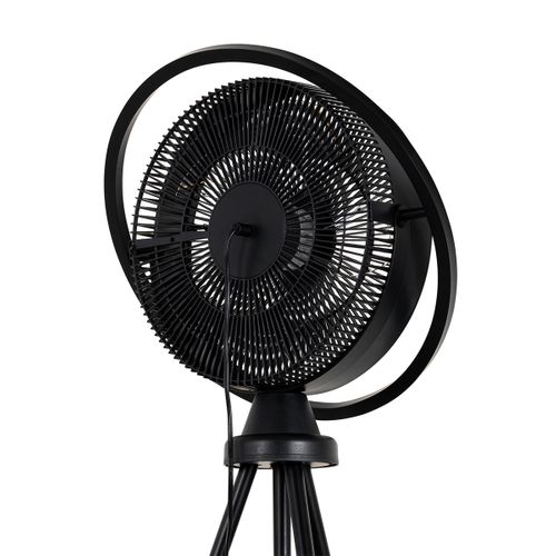 Ventilateur Sur Pied Trépied Noir Avec LED 3 Niveaux De Luminosité Réglable - Marleen