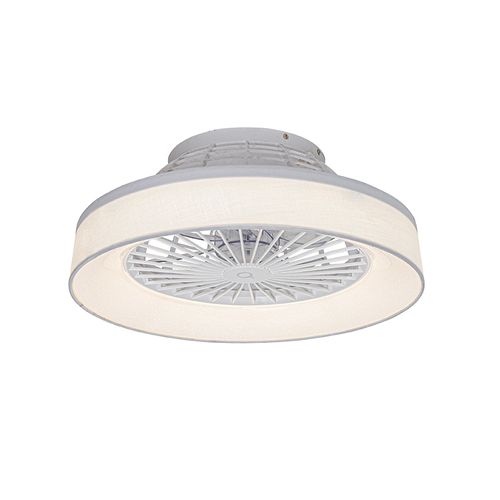 Ventilateur De Plafond Blanc Avec Effet étoilé 47cm LED Incluse Dimmable Avec Télécommande - Emily
