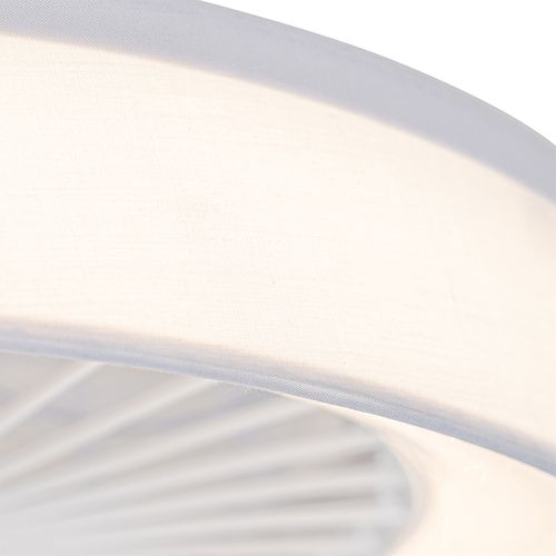 Ventilateur De Plafond Blanc Avec Effet étoilé 47cm LED Incluse Dimmable Avec Télécommande - Emily