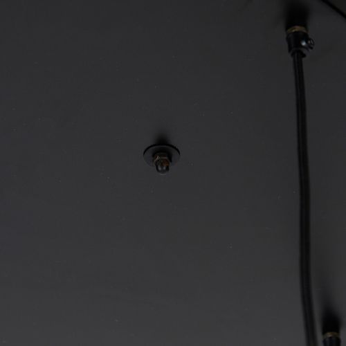 Suspension Industrielle Noire Avec Laiton 5 Lumières - Haicha