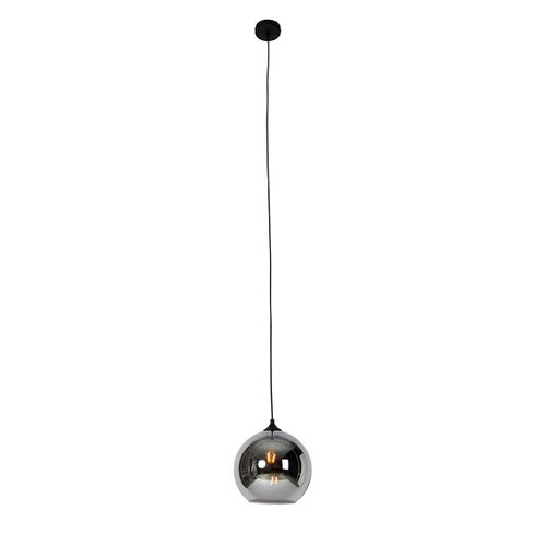 Suspension Art Déco Noire Avec Verre Fumé - Wallace