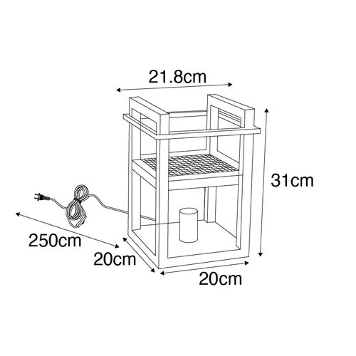 Lampe De Table Industrielle Noire - Cage Rack