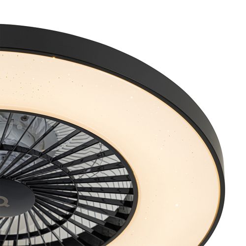 Ventilateur De Plafond Intelligent Noir Avec Effet Étoile Dimmable - Climo