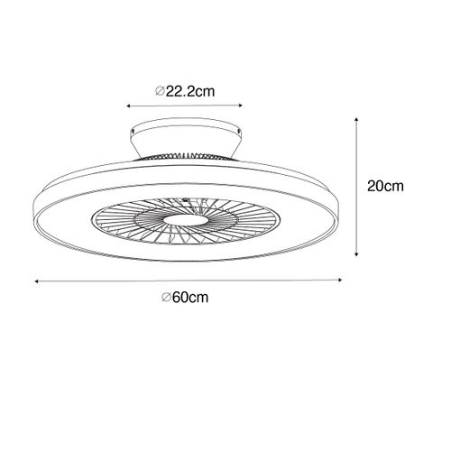 Ventilateur De Plafond Intelligent Noir Avec Effet Étoile Dimmable - Climo