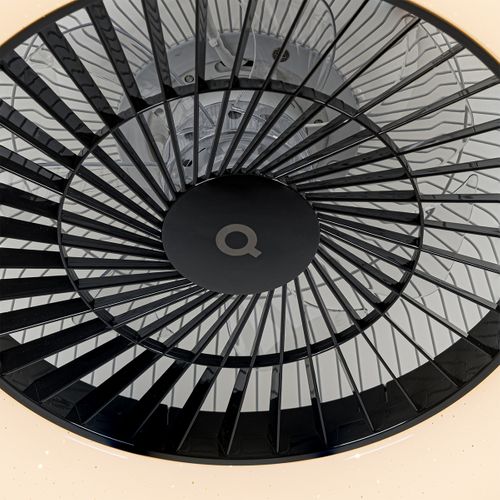 Ventilateur De Plafond Intelligent Noir Avec Effet Étoile Dimmable - Climo