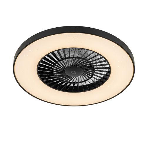 Ventilateur De Plafond Intelligent Noir Avec Effet Étoile Dimmable - Climo