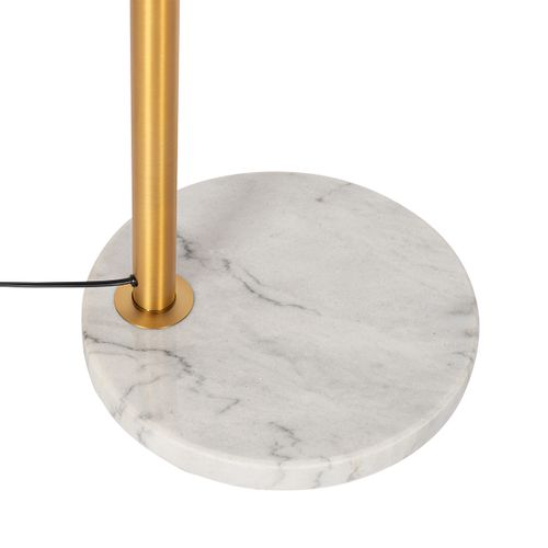 Lampe Arc Bronze Avec Marbre Et Verre Ambré 3 Lumières - Nina