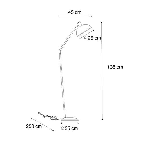 Lampadaire Rétro Rose Et Bronze - Milou