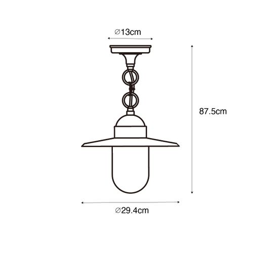 Suspension Extérieure Rurale Or Antique Ip44 - Kansas