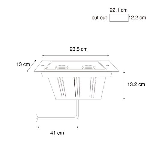 Spot De Sol Moderne Acier 2 Lumières Orientable Ip65 - Oneon