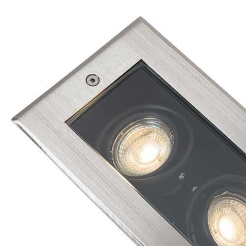 Spot De Sol Moderne Acier 2 Lumières Orientable Ip65 - Oneon