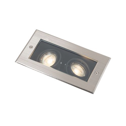 Spot De Sol Moderne Acier 2 Lumières Orientable Ip65 - Oneon