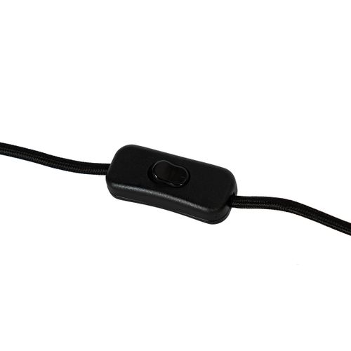 Lampe De Table Design Noire Avec Abat-jour En Lin Blanc - Lotti