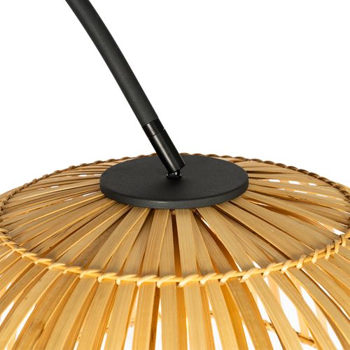Lampe D'arche Orientale Noire Avec Bambou Naturel - Pua