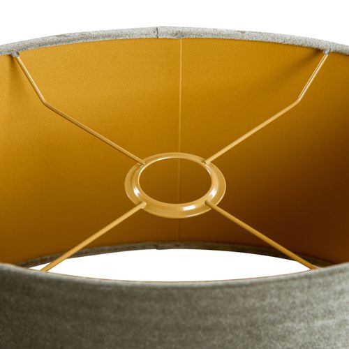 Abat-jour Tambour En Velours Vert Forêt - Doublure Dorée - Diamètre 20 Cm, Hauteur 15 Cm - Compatible Culots E27, E14, B22
