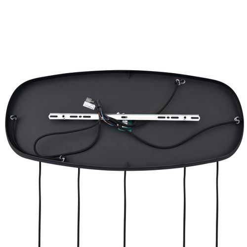 Suspension Moderne Noire Avec Verre Fumé 5 Lumières - Sheena