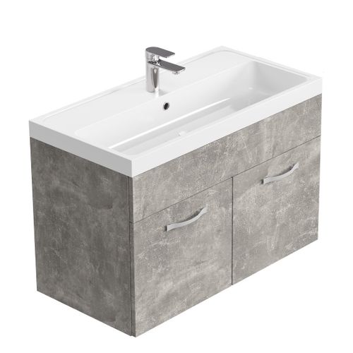Meuble De Salle De Bain Paso 01 80 X 40 Cm Lavabo Noir Brillant Armoire De Rangement 96961675