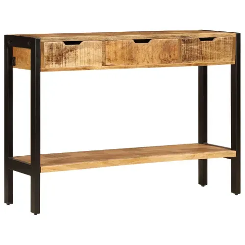 Buffet Avec 3 Tiroirs 110x35x75 Cm Bois De Manguier Massif