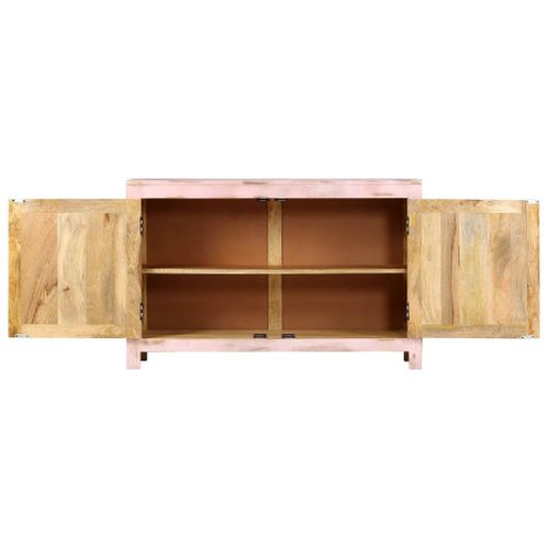 Buffet Rose Clair 110x35x70 Cm Bois De Manguier Massif