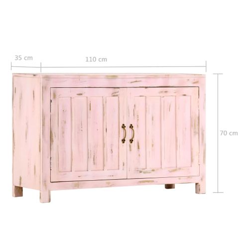 Buffet Rose Clair 110x35x70 Cm Bois De Manguier Massif